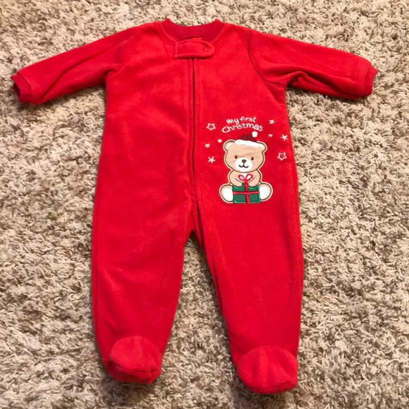 Little Me My First Christmas Sleeper Pajamas Size 3m